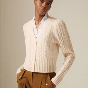 ME+EM Cashmere Silk Cable Knit Cream Sweater size Small